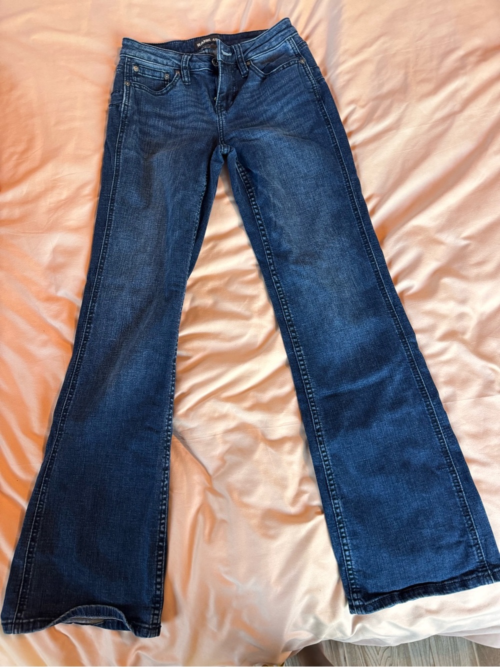 Dark Blue Flare Jeans Rank 45- Women's Wide Leg